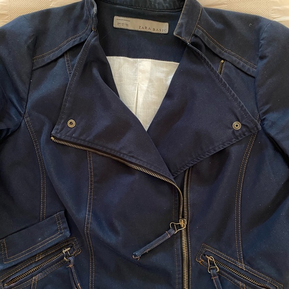 Zara Navy Moto Jacket - Picture 3 of 10